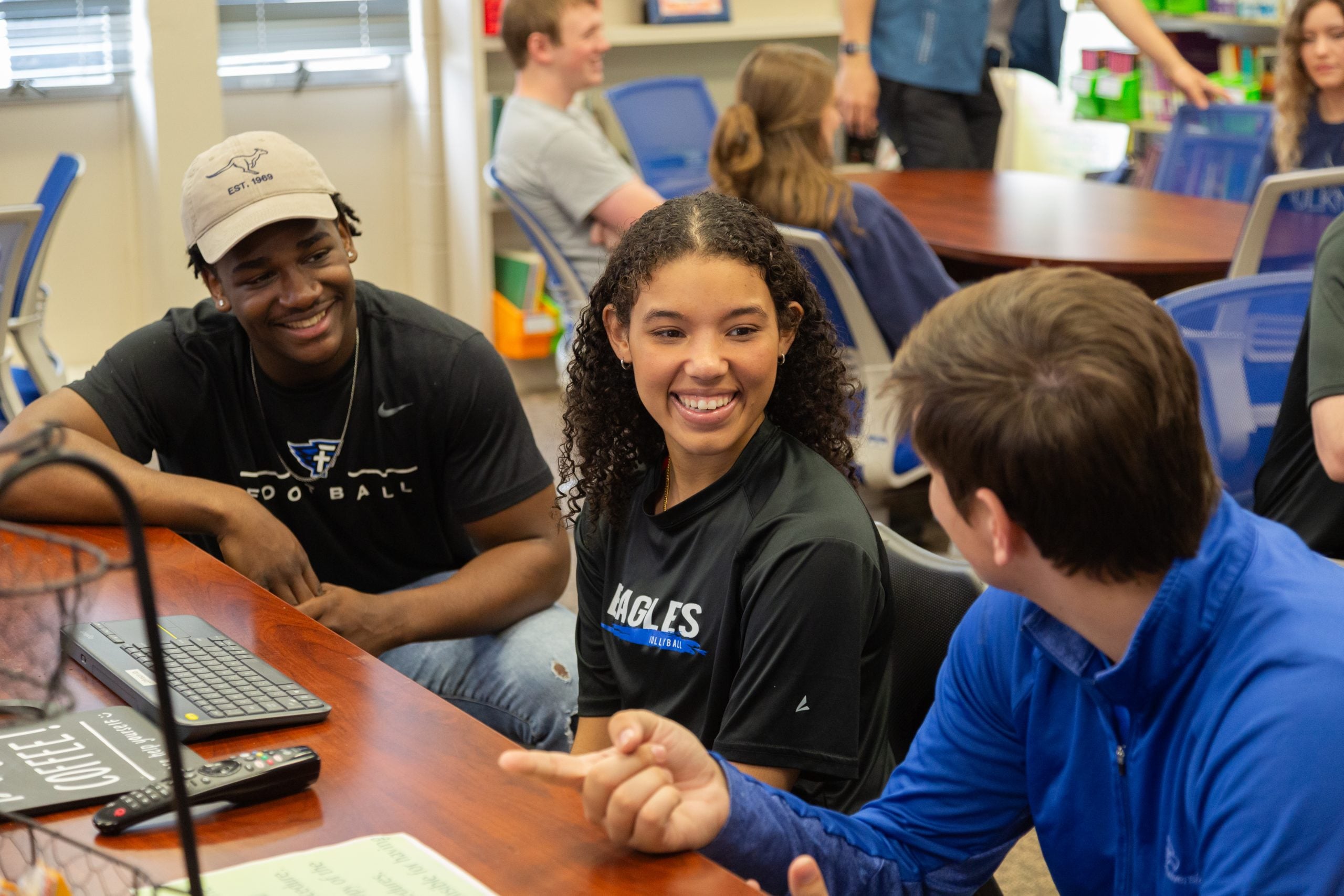 Students sitting in commons area