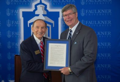 l-r Bud Stumbaugh and President Mitch Henry.