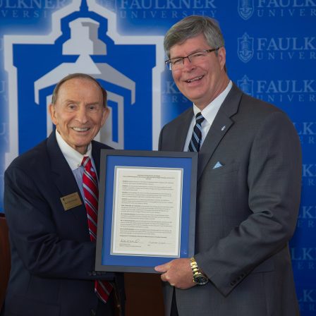 l-r Bud Stumbaugh and President Mitch Henry.