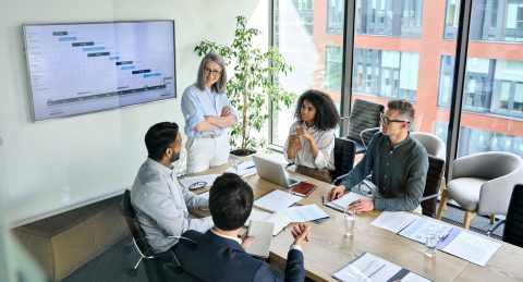 Business team meeting at conference table