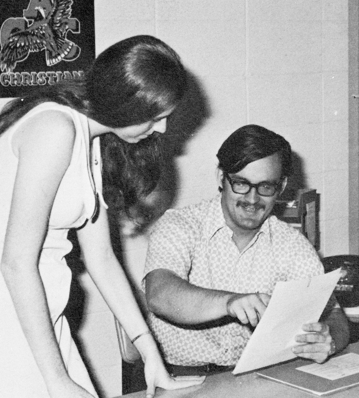 Dean Kelly is pictured in sports staff section of the 1972-1973 edition of the Sheaf.