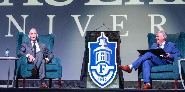 Trey Gowdy and President Mike Williams have a Q&A session at the 2020 Benefit Dinner.